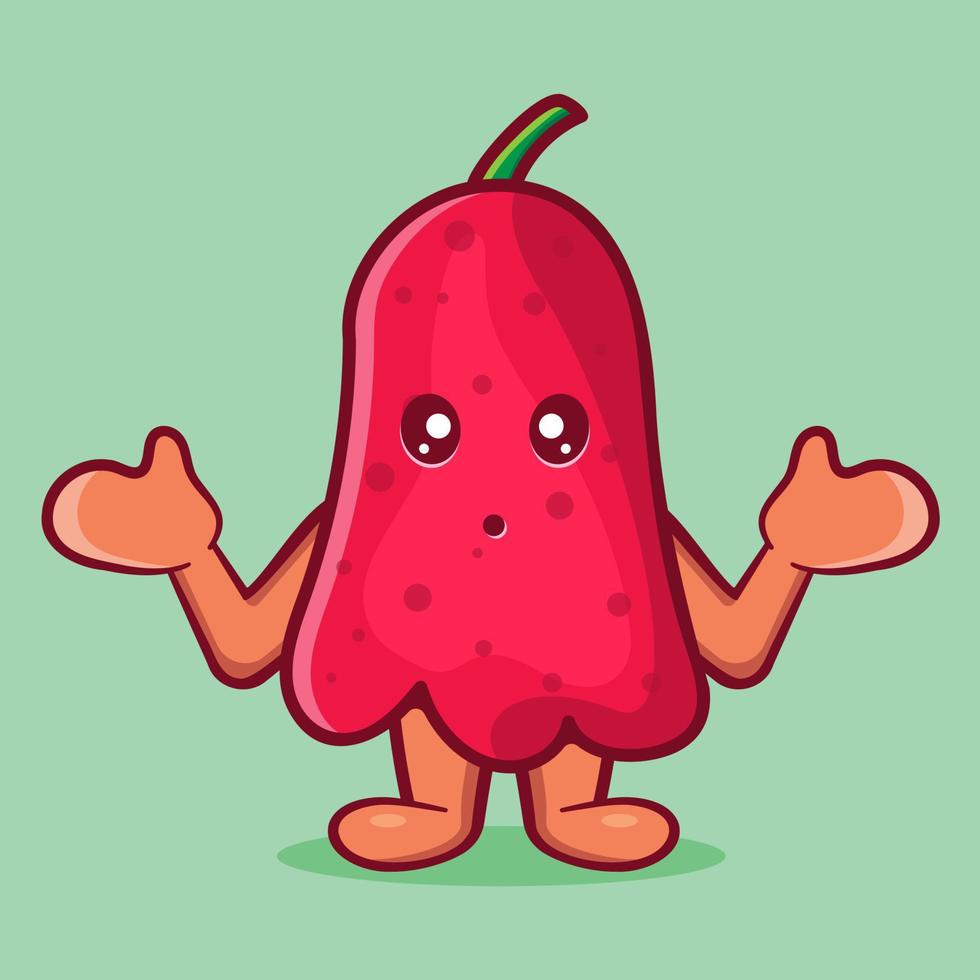 mascotte de fruits de cajou avec une expression confuse dessin animé isolé dans un style plat vecteur