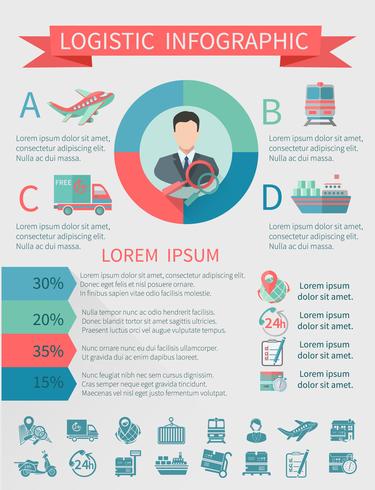 Set d&#39;infographie logistique vecteur