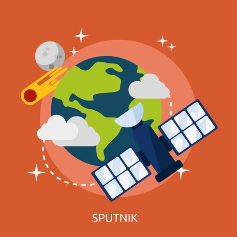 Spoutnik Conceptuel illustration Design vecteur