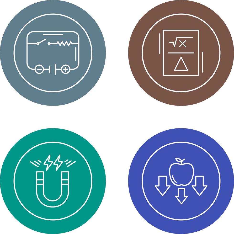 électrique circuit et formule icône vecteur