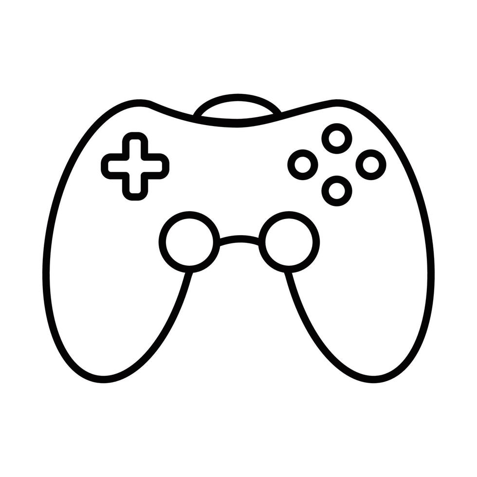 icône linéaire de salle de jeux. manette de jeu. contrôleur de jeu vidéo. zone de loisirs. compétition d'esports. manette. illustration de la ligne mince. symbole de contour. dessin de contour isolé de vecteur. trait modifiable vecteur