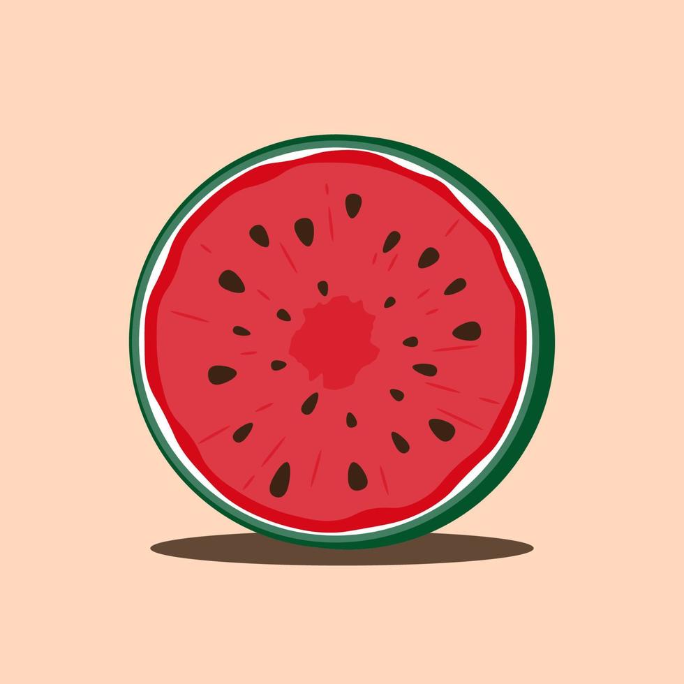 illustration vectorielle de tranche de pastèque, adaptée aux éléments de conception sur l'été, les aliments sains, la nutrition, la santé, etc. vecteur