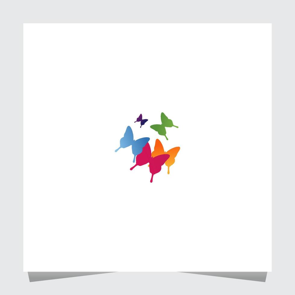 modèle d'inspirations logo papillon coloré vecteur