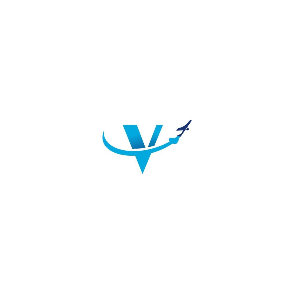 inspirations de logo d'avion de flèche de lettre v vecteur