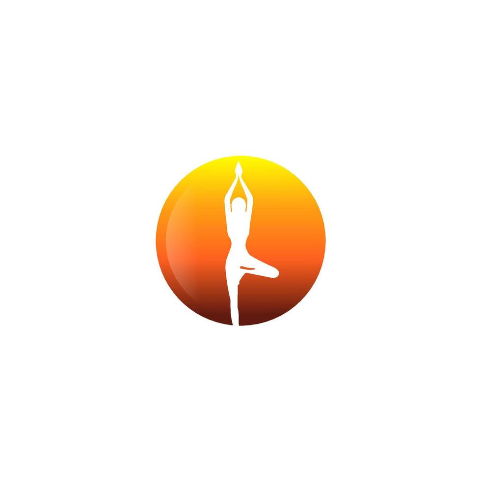 inspirations du logo du club de yoga au coucher du soleil vecteur
