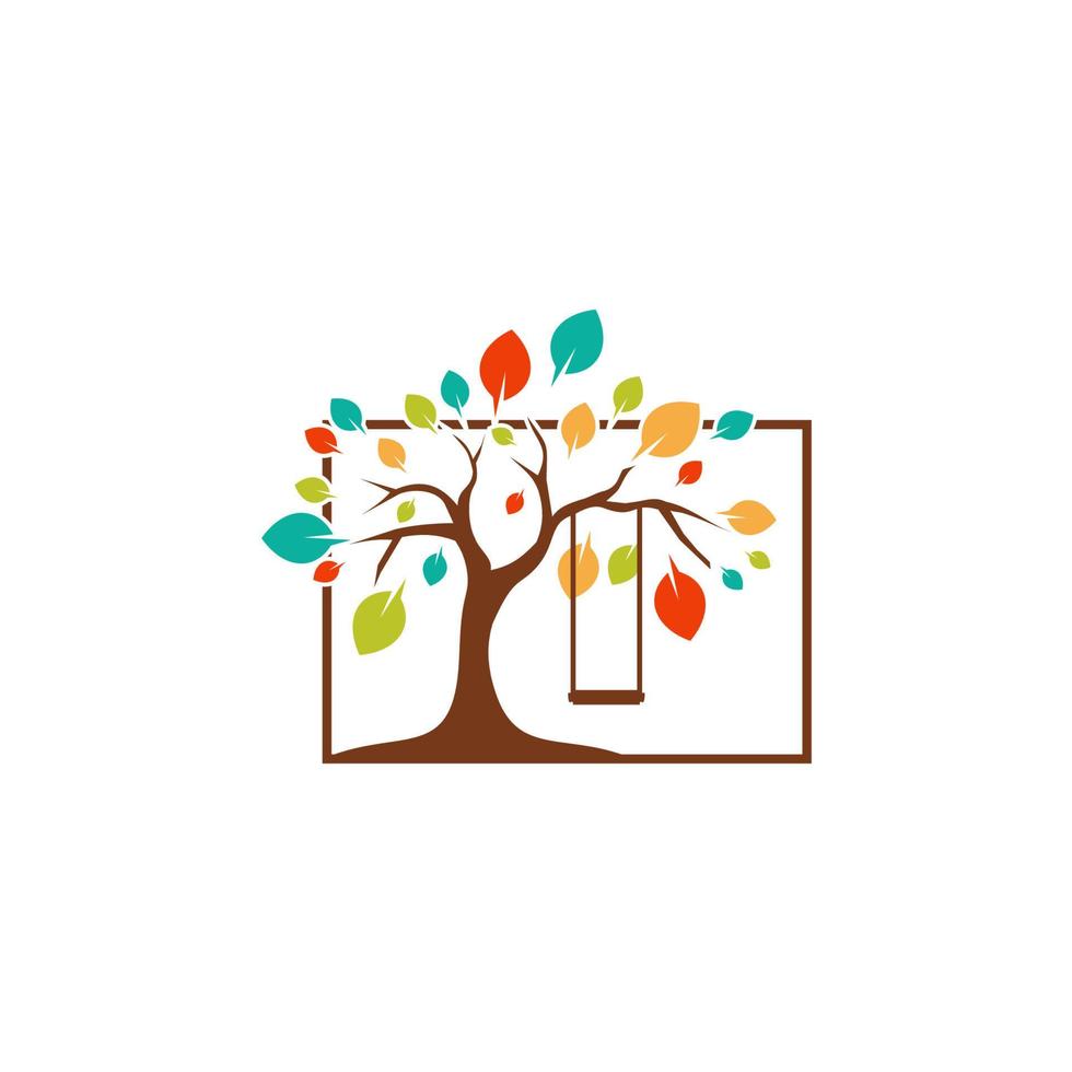 modèle de conception de logo d'arbre coloré. logo d'arbre de luxe vecteur