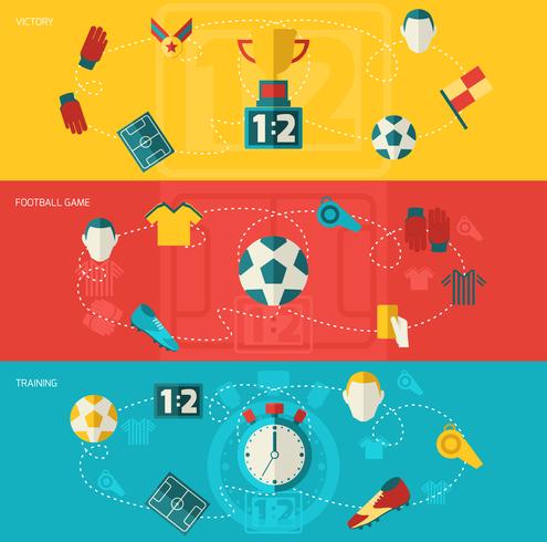 Icônes de football à plat vecteur