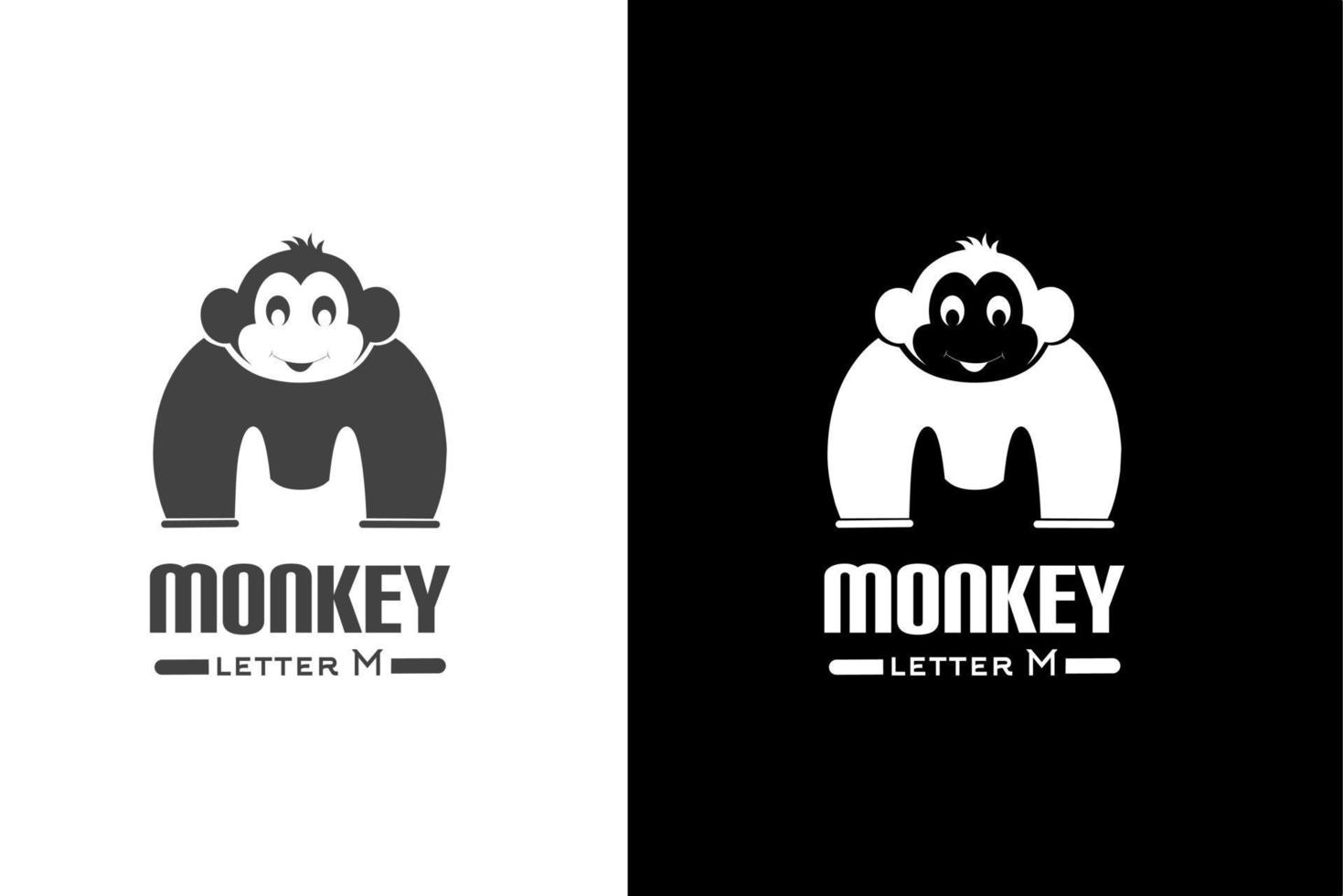 lettre m et logo tête de singe, vecteur libre