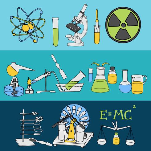 Bannières d&#39;esquisse scientifique vecteur