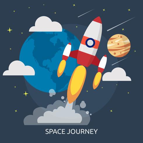 Space Journey Illustration conceptuelle Design vecteur