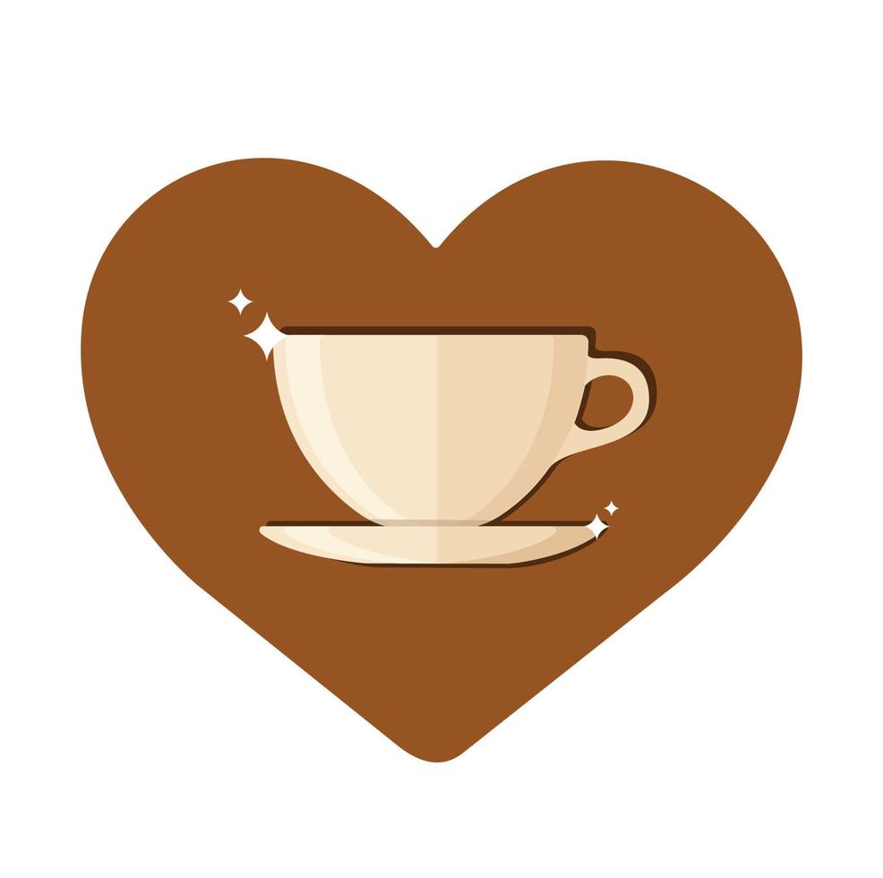 tasse de café avec symbole en forme de coeur vecteur