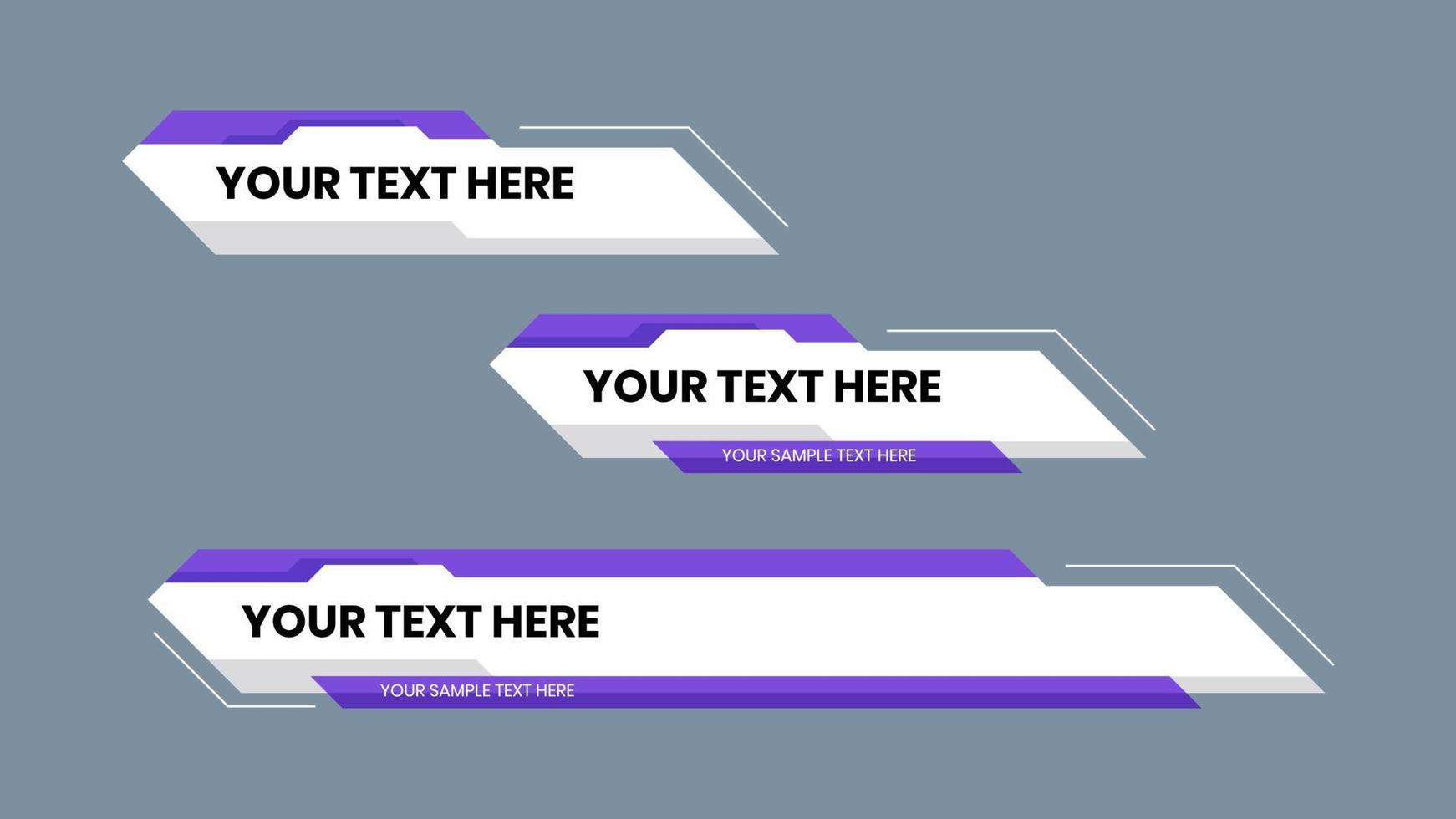 vecteur violet bleu actualités du troisième pack inférieur. arrière-plan de forme abstraite pour le nom, graphique vidéo de mouvement de titre.