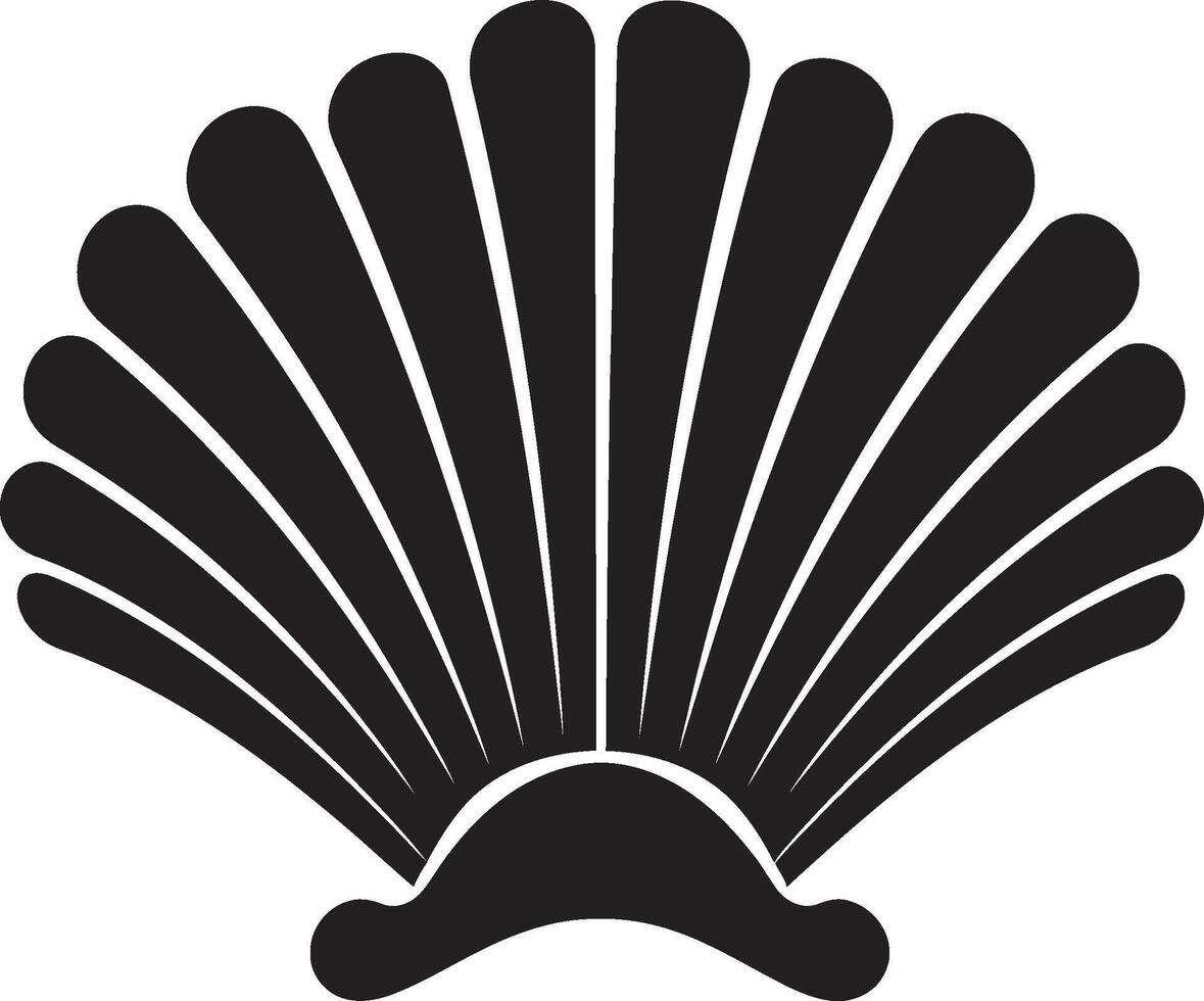 coquillage splendeur déployé iconique logo emblème aquatique ornements révélé logo conception vecteur