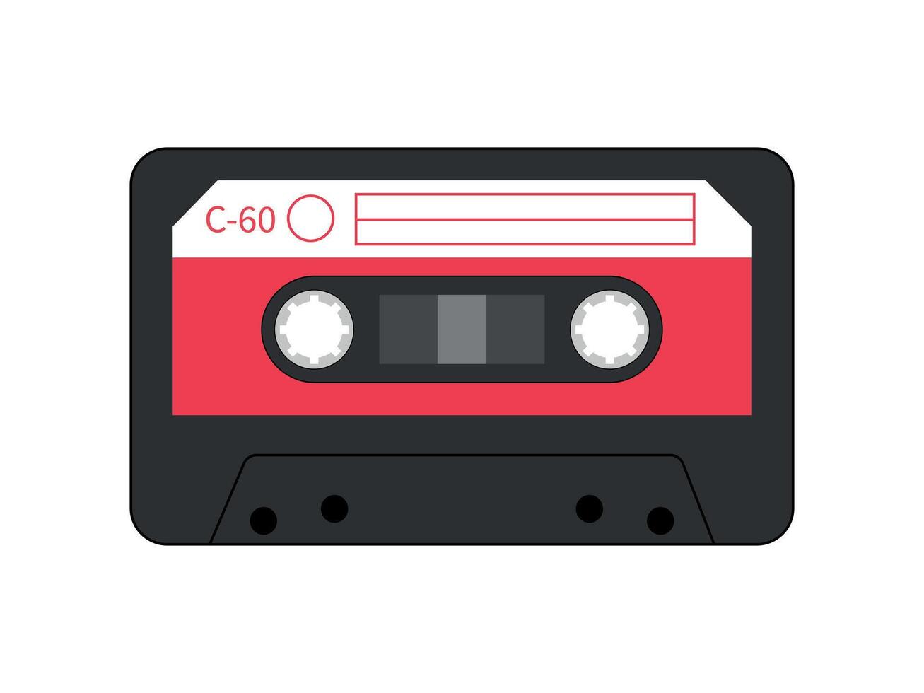 rétro style de le années 90. réaliste vieille école du son enregistrement technologie. l'audio cassettes de le années 90. illustration vecteur