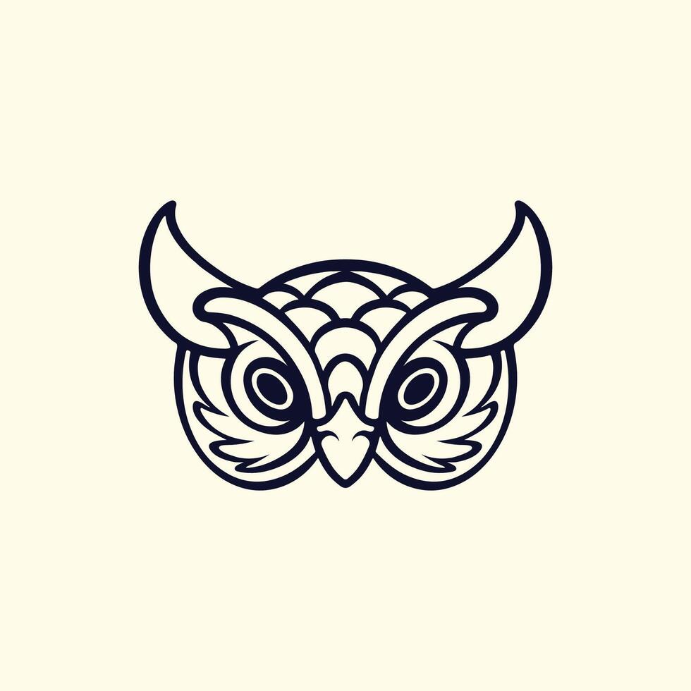 logo tête de hibou vecteur