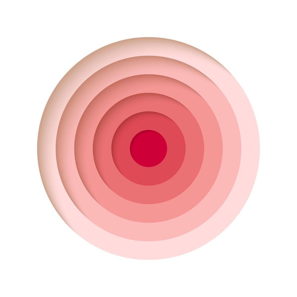 3d Contexte avec papier Couper mignonne rose couleurs rond des trous. réaliste conception disposition pour présentation, prospectus, affiche, bannière, affaires carte. géométrique vecteur