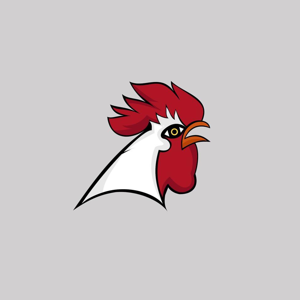 modèle de logo esport tête de coq vecteur