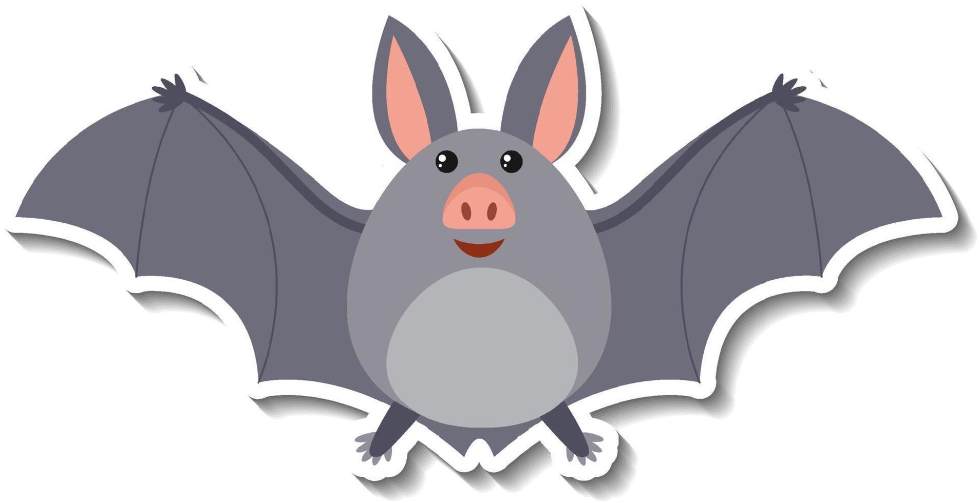 autocollant mignon de bande dessinée d'animal de chauve-souris potelée vecteur