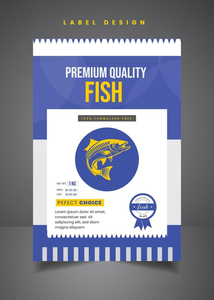 poisson étiquette conception poisson emballage conception vecteur