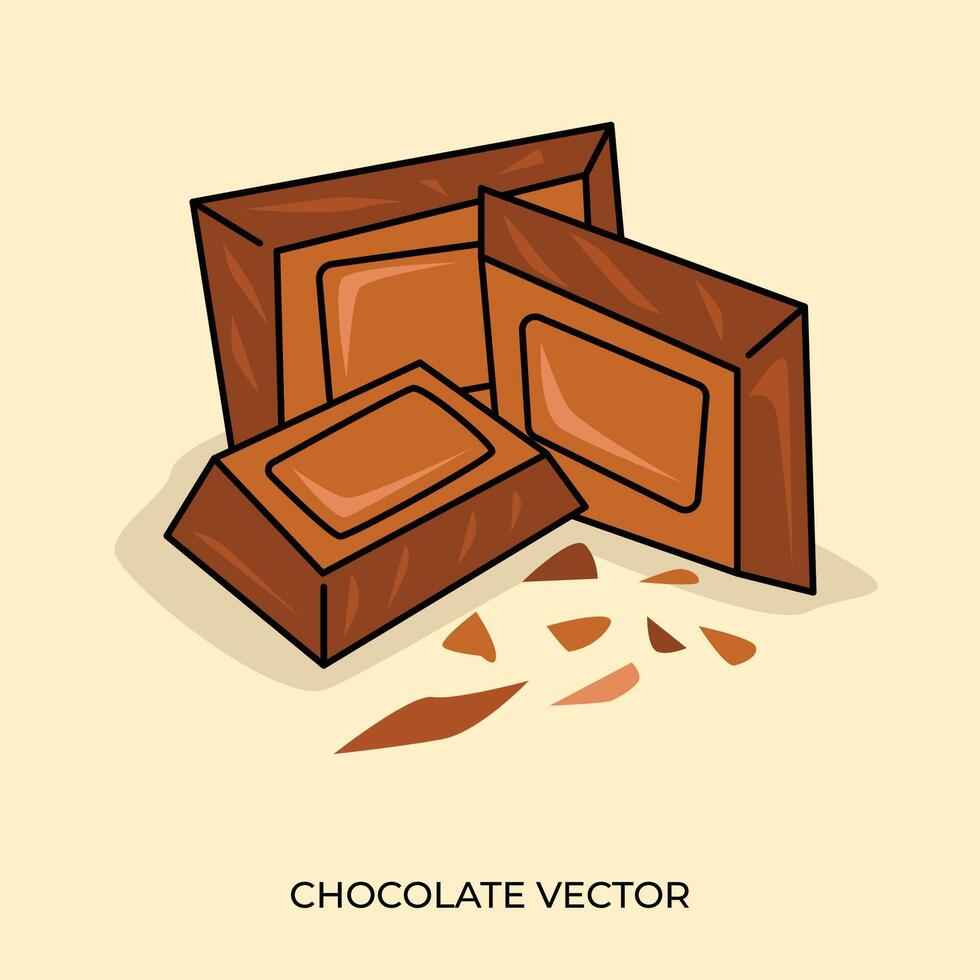 Chocolat bar coloré dans empilés pièces vecteur