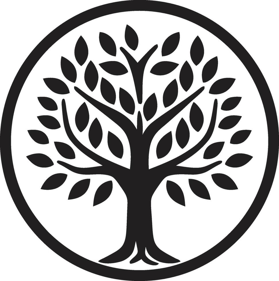 bienveillant branches arbre logo conception silencieux sentinelles arbre iconique image vecteur