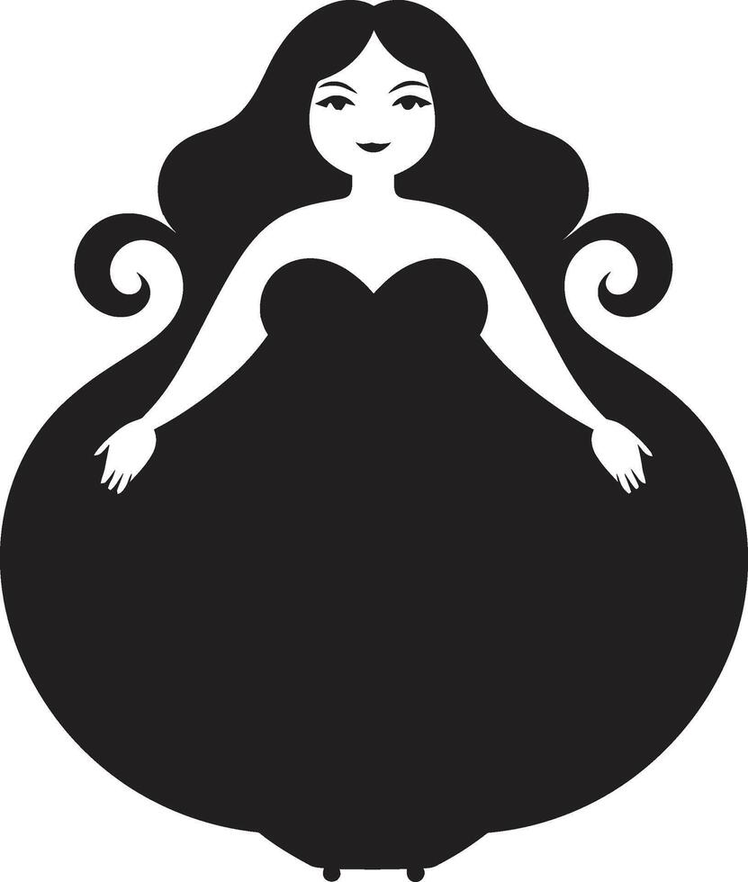 les courbesmontent lisse femme responsabilisation emblème résilientformgraffix dynamique corps positivité icône vecteur
