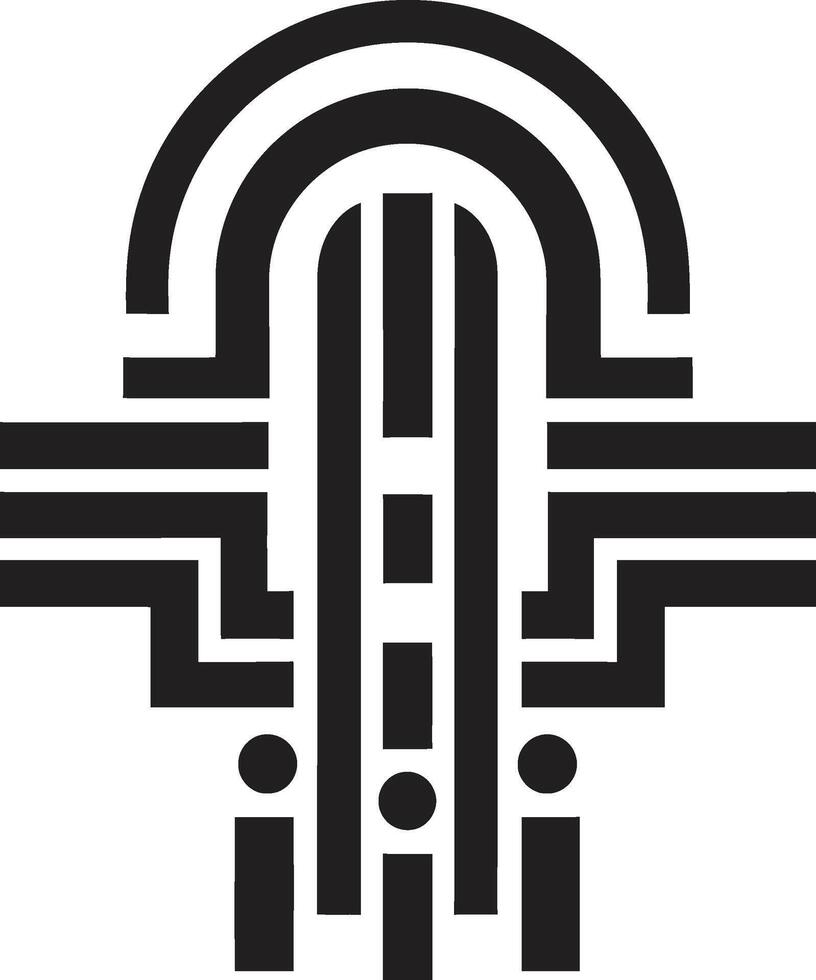 déco géométrique symphonie iconique logo de construction art déco visions géométrique emblème conception vecteur