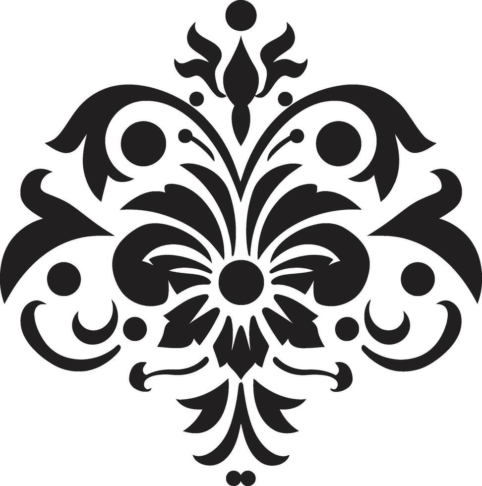 exquis détaillant décoratif sophistiqué courbes noir emblème vecteur
