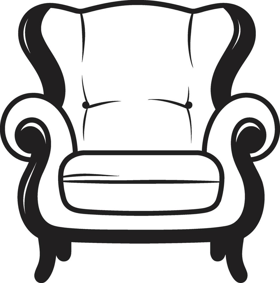 tranquille sophistication noir chaise ic ergonomique Zen noir relaxant chaise symbolique vecteur
