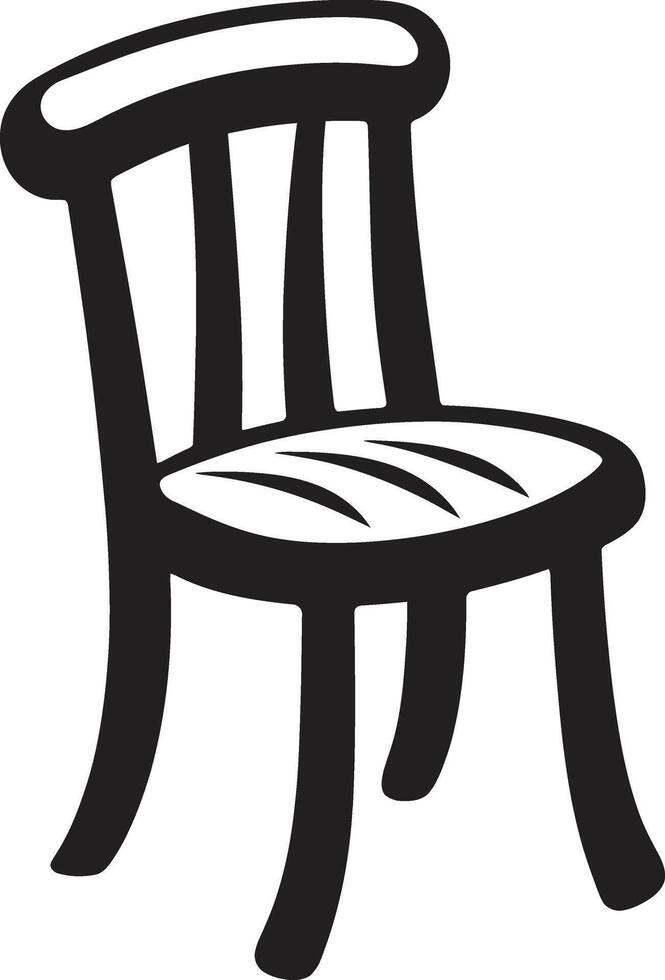 Zen élégance noir relaxant chaise emblématique représentation ergonomique luxe noir chaise symbolique marque vecteur