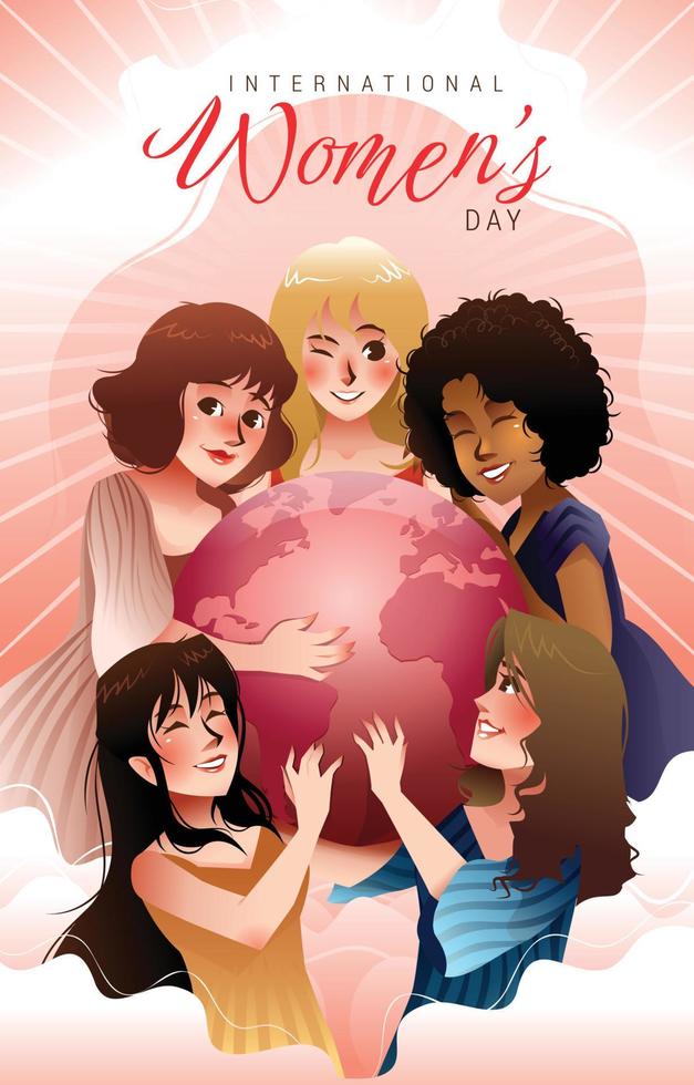 concept d'affiche de la journée internationale de la femme vecteur