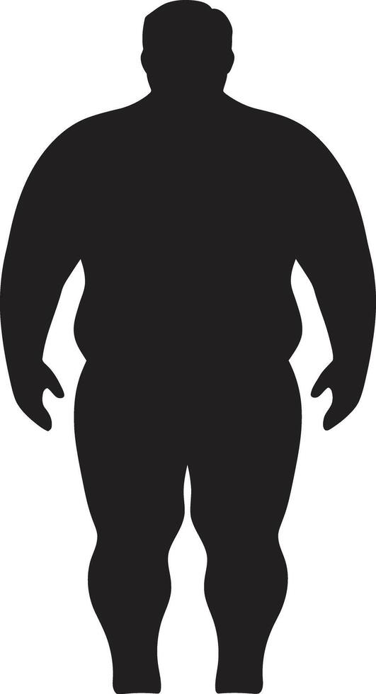 minceur solutions ic noir emblème défendre triomphe plus de obésité vibrant vitalité une 90 mot pour Humain obésité résistance dans noir vecteur