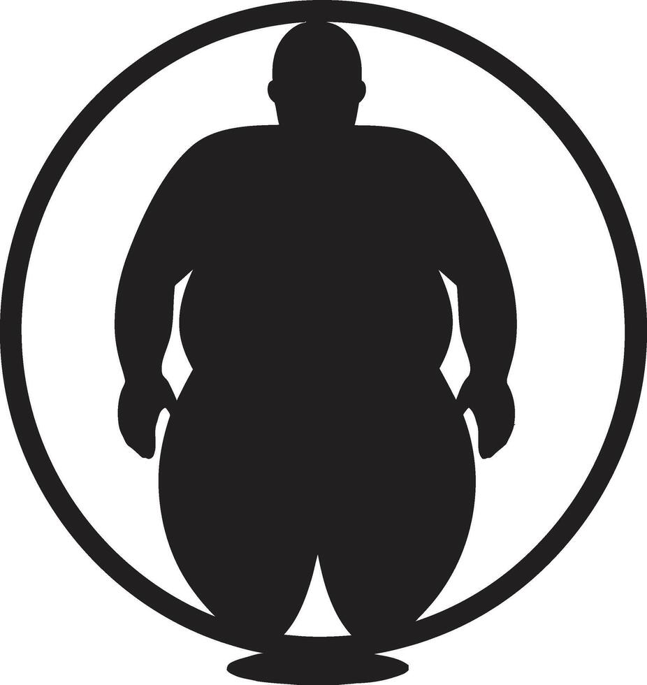 en forme la fusion 90 mot emblème dans noir pour obésité intervention svelte solutions Humain contre obésité vecteur