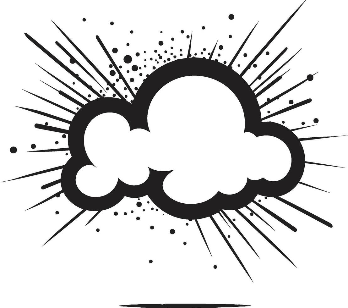 ballon plaisanter pop Art bande dessinée nuage dans rétro remarque dynamique noir discours bulle emblème vecteur