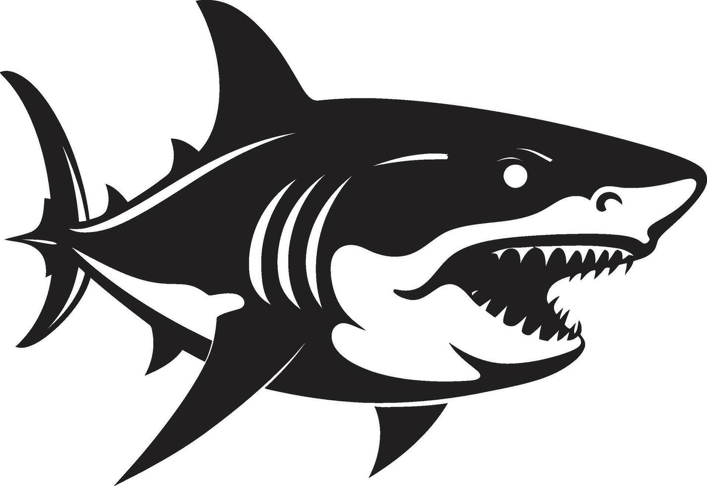 élégant aquatique sommet noir ic requin dans silencieux mer règle élégant pour dynamique requin vecteur