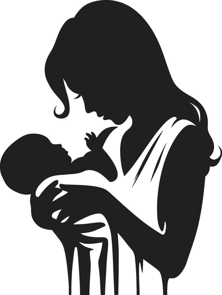 radiant lien emblématique élément pour mère et enfant maternel harmonie de mère en portant bébé vecteur