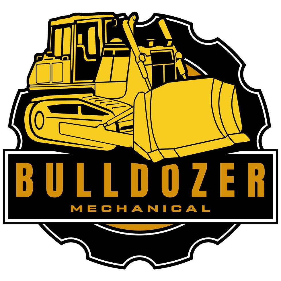 bulldozer logo icône conception vecteur