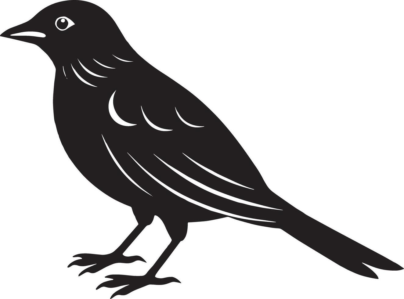 illustration de une noir corbeau isolé sur une blanc Contexte vecteur