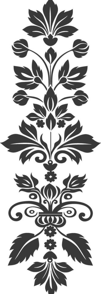 silhouette verticale ligne diviseur avec baroque ornement noir Couleur seulement vecteur