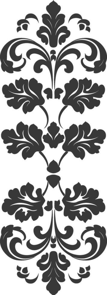 silhouette verticale ligne diviseur avec baroque ornement noir Couleur seulement vecteur