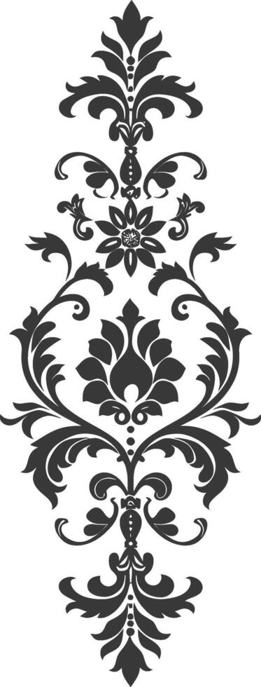 silhouette verticale ligne diviseur avec baroque ornement noir Couleur seulement vecteur