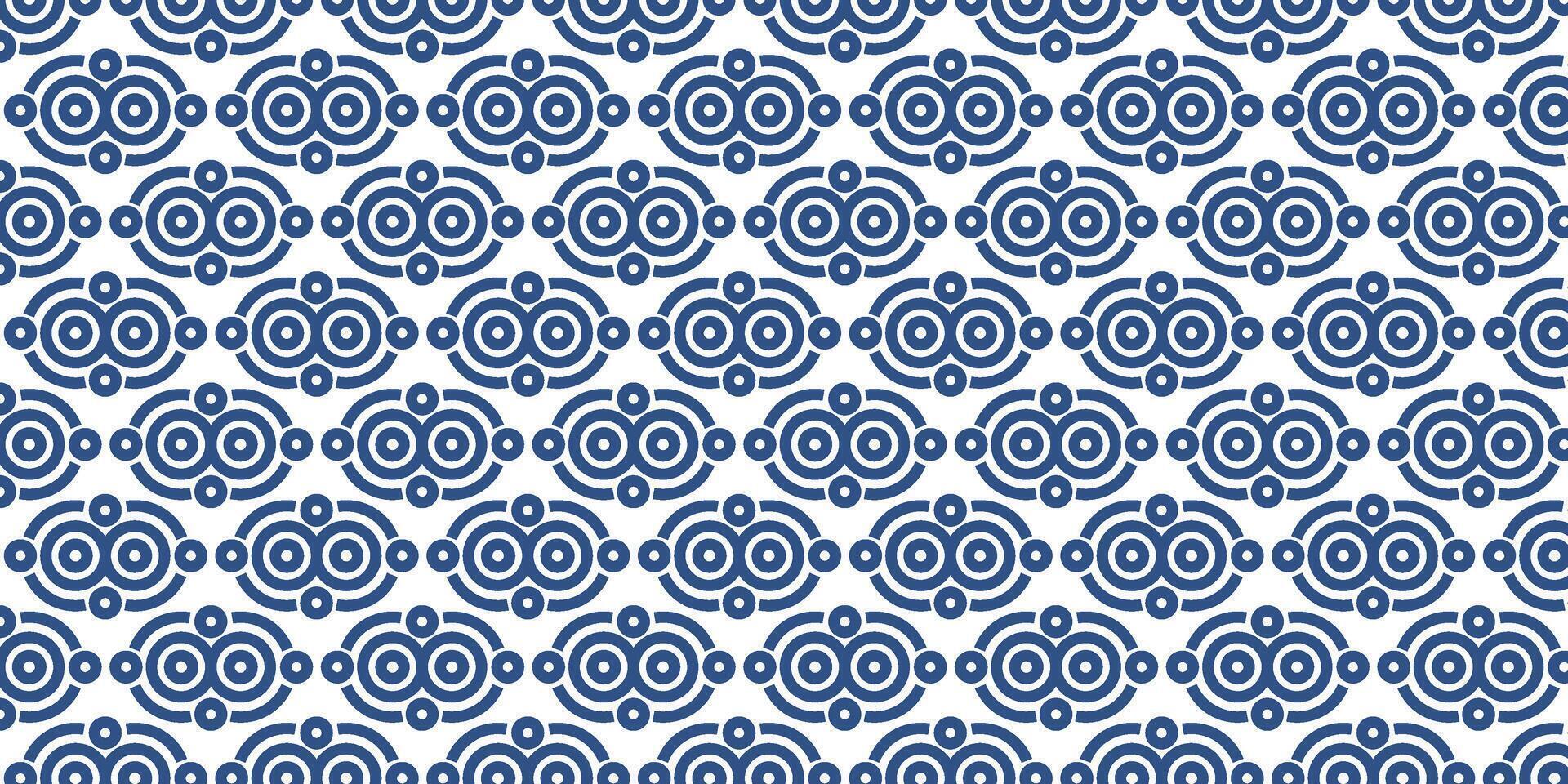 sans couture géométrique cercle conception modèle sur bleu Contexte vecteur