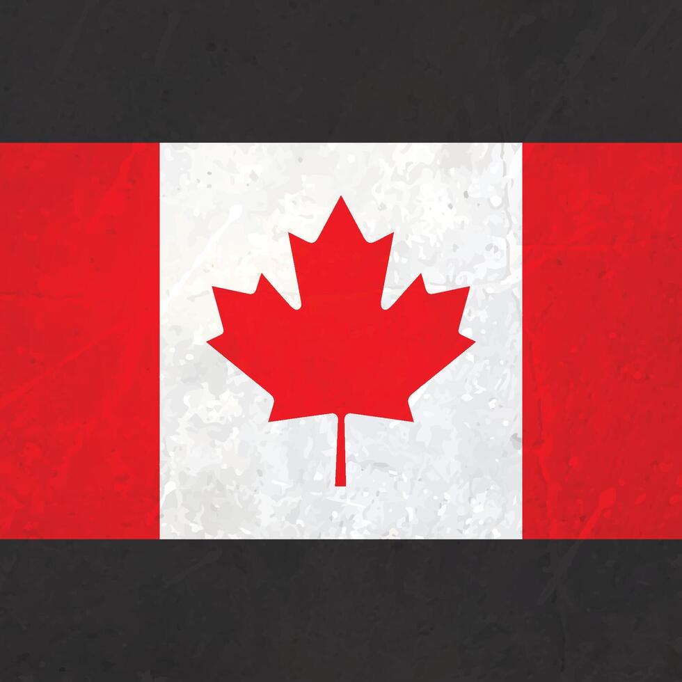 drapeau du canada avec texture vecteur