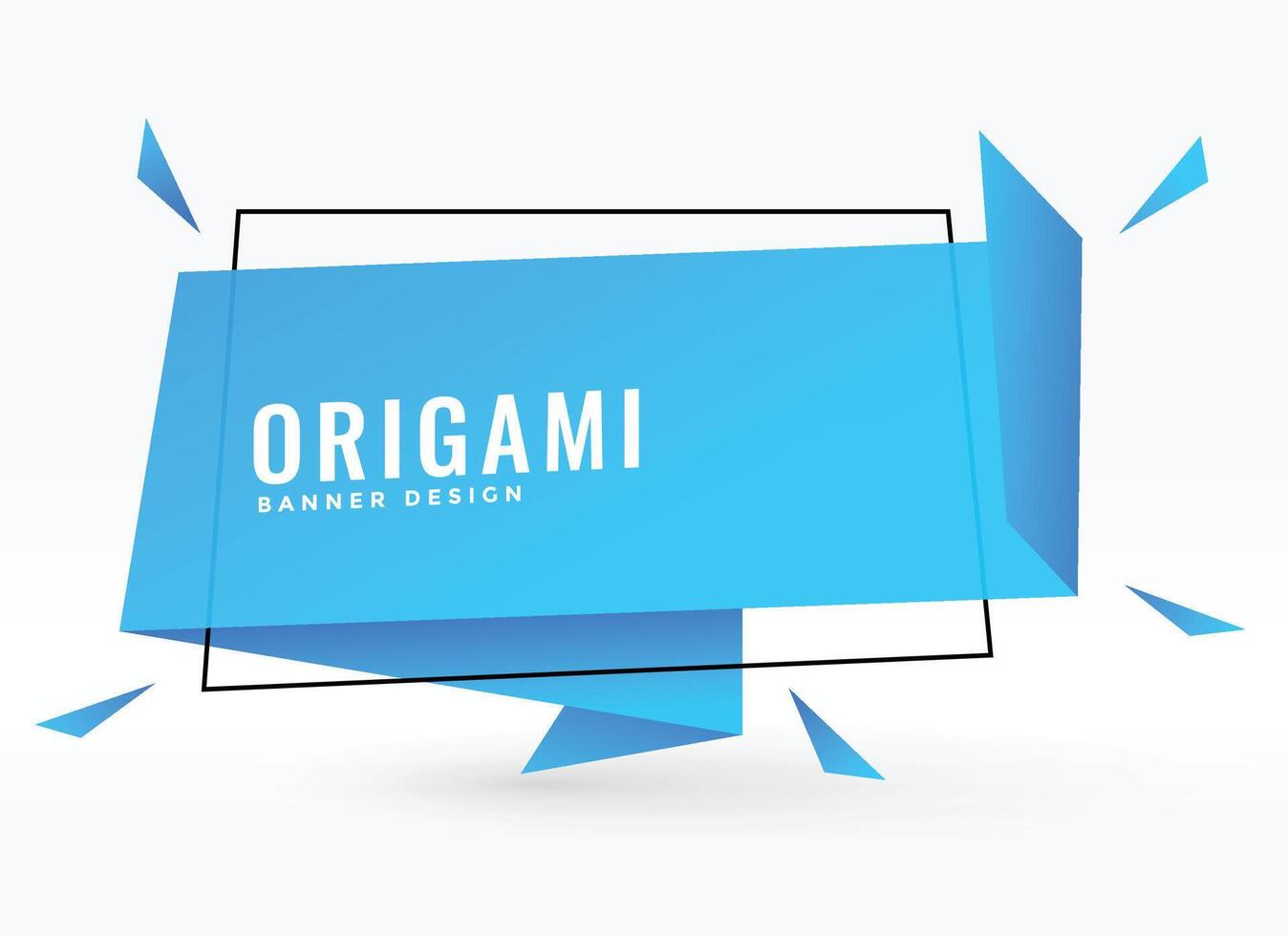 bleu origami bavarder bulle style bannière illustration vecteur