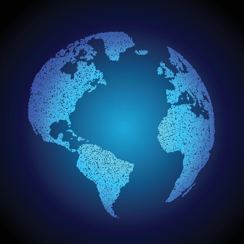 bleu Terre Contexte fabriqué avec points vecteur