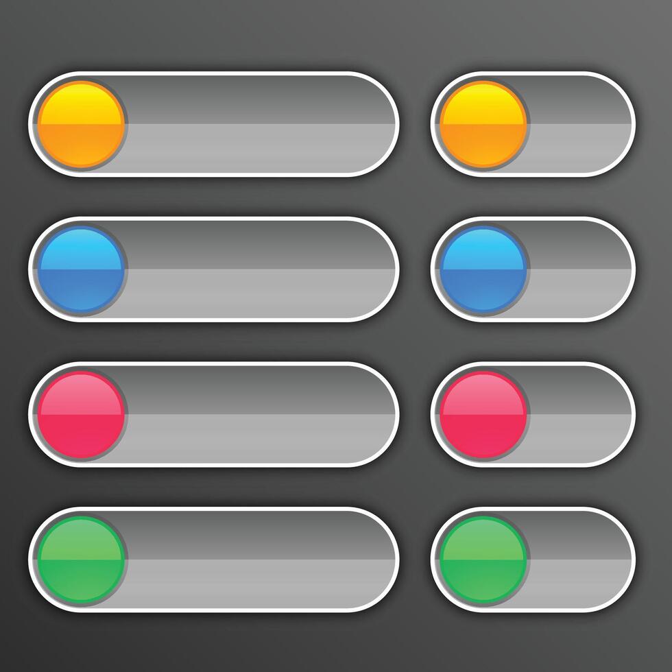 gris boutons ensemble dans différent tailles vecteur
