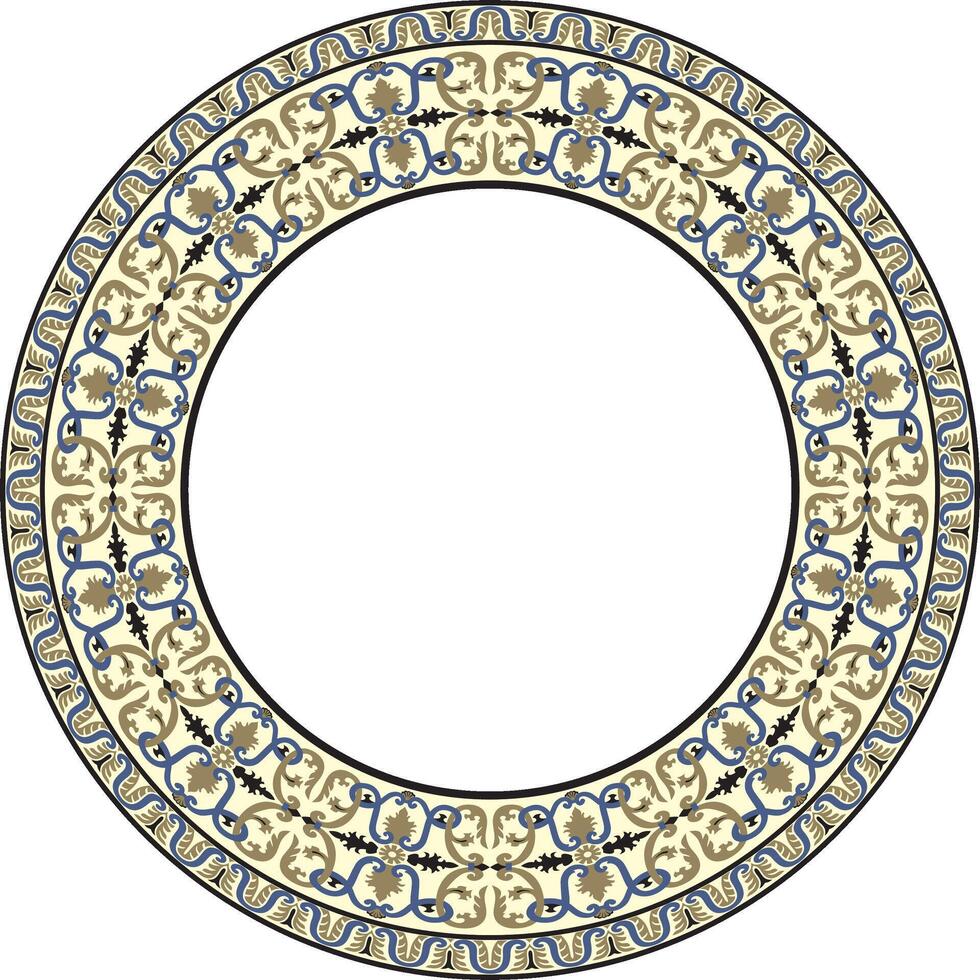 coloré rond classique ornement de le Renaissance ère. cercle, bague européen frontière, la relance style Cadre vecteur