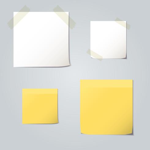 Collections de jeux de papier plié blanc et jaune vecteur