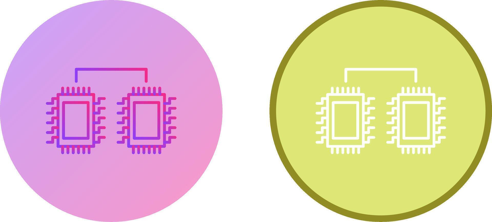 processeurs connecté icône conception vecteur