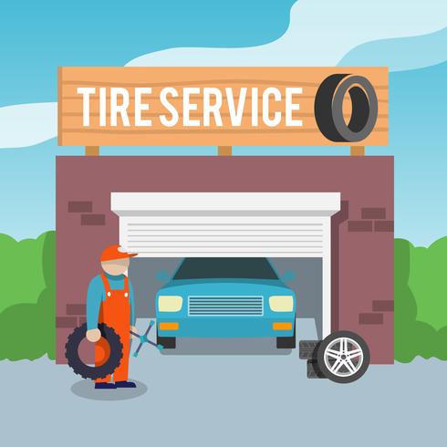 Affiche de service de pneus vecteur